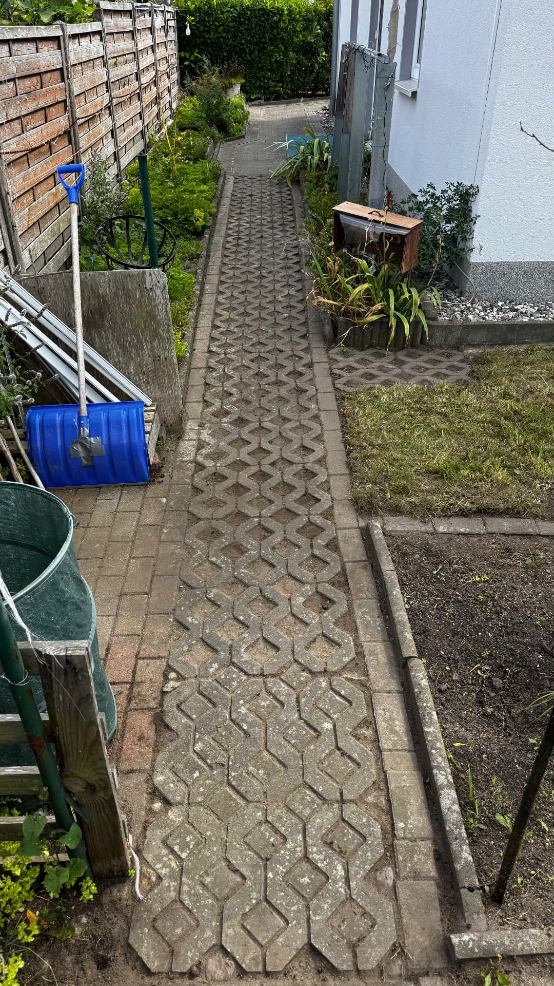 Gartenweg freigelegt und gepflegt – nachher