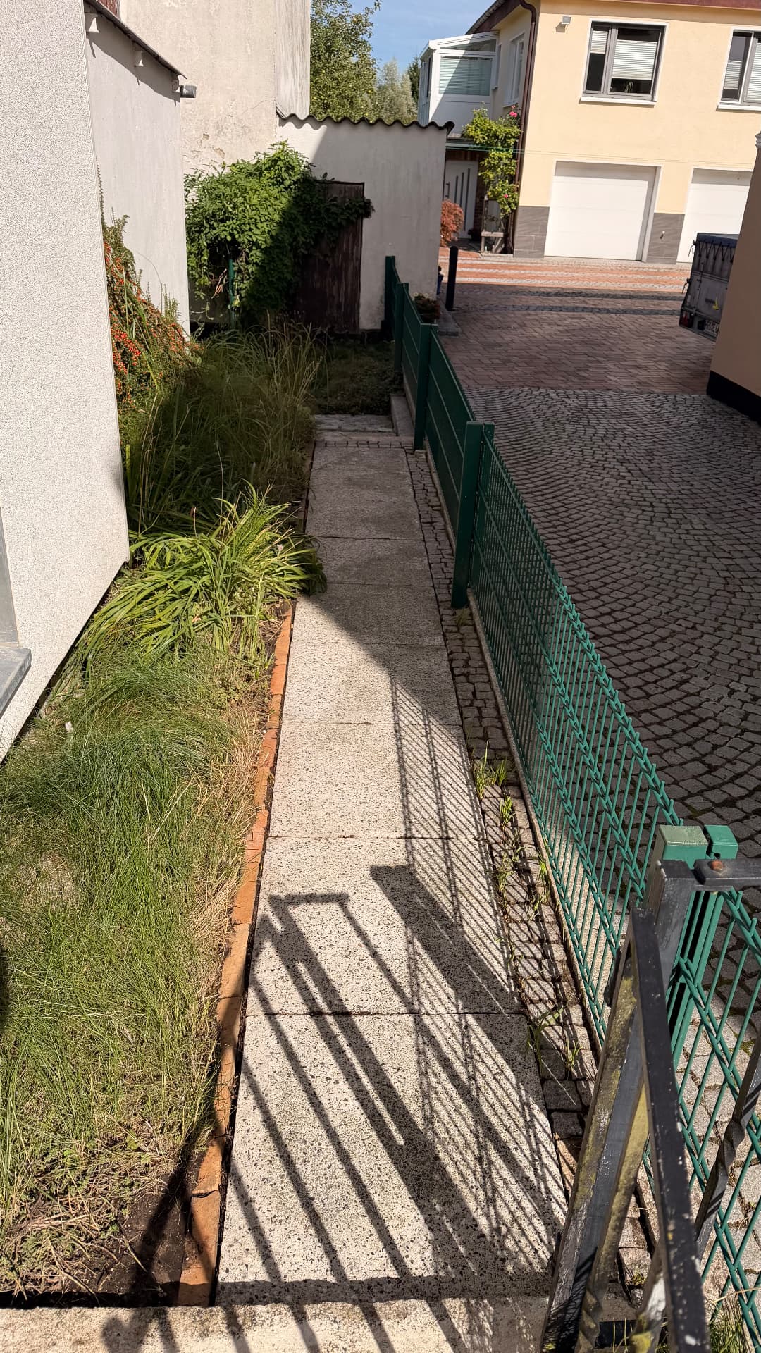 Verwilderter Grünstreifen wieder freigelegt – nachher